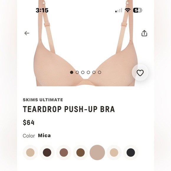 SKIMS Teardrop Push-Up Bra - Mica 38B - Picture 2 of 6